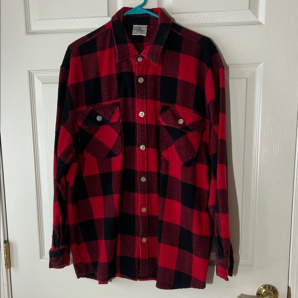 Vintage Rothco Red & Black Buffalo Plaid Flannel‎ Shirt, Sz 3X
